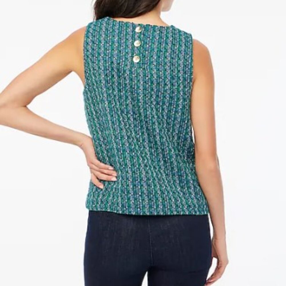 J. Crew Factory, Tweed button-back shell, Size Large, NWT - Picture 2 of 4